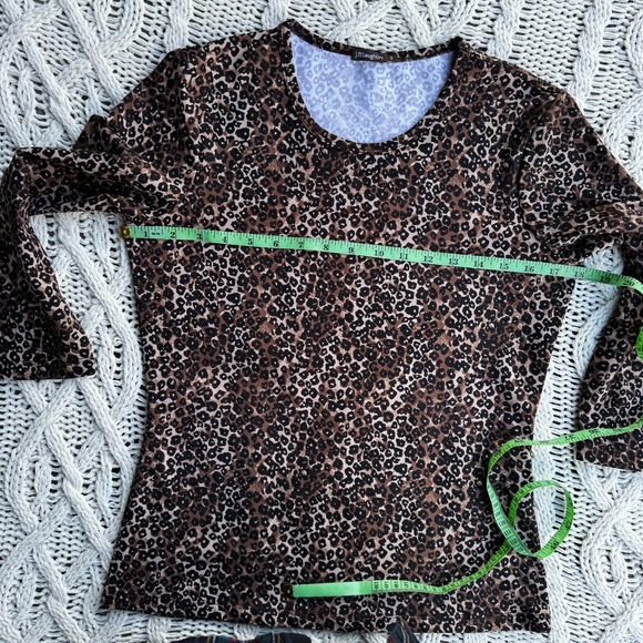 J McLaughlin Animal Print 3/4 Sleeve Catalina Cloth Blouse Brown/Black Small - Picture 6 of 10